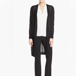 NWT Halogen Nordstrom Open Front Longline Cardigan size L black